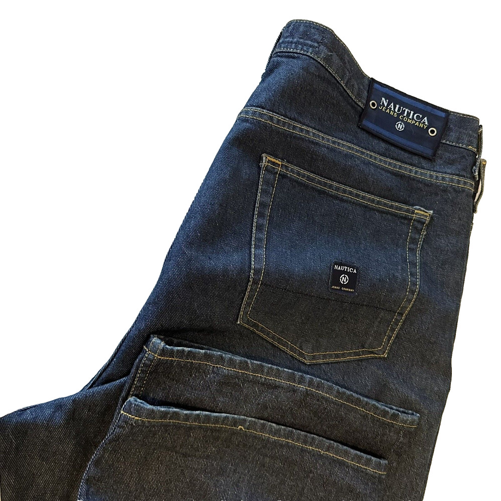 Nautica Jeans 40x32 Distressed Vintage Blue Denium 100% Cotton Baggies Photos